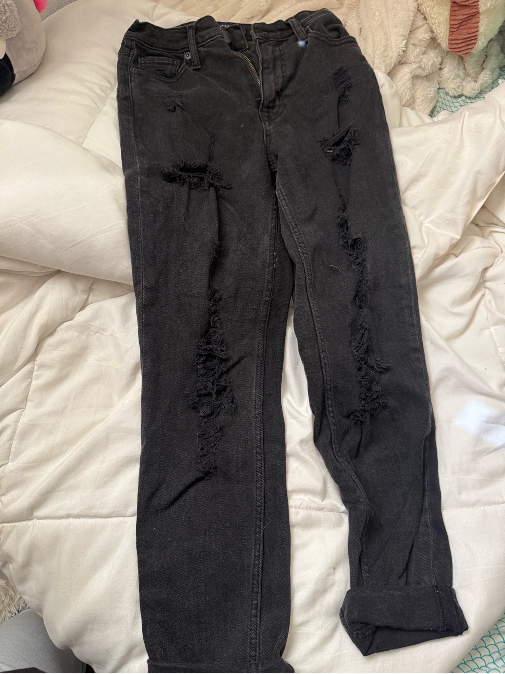Aeropostale Black Distressed Boyfriend Jeans